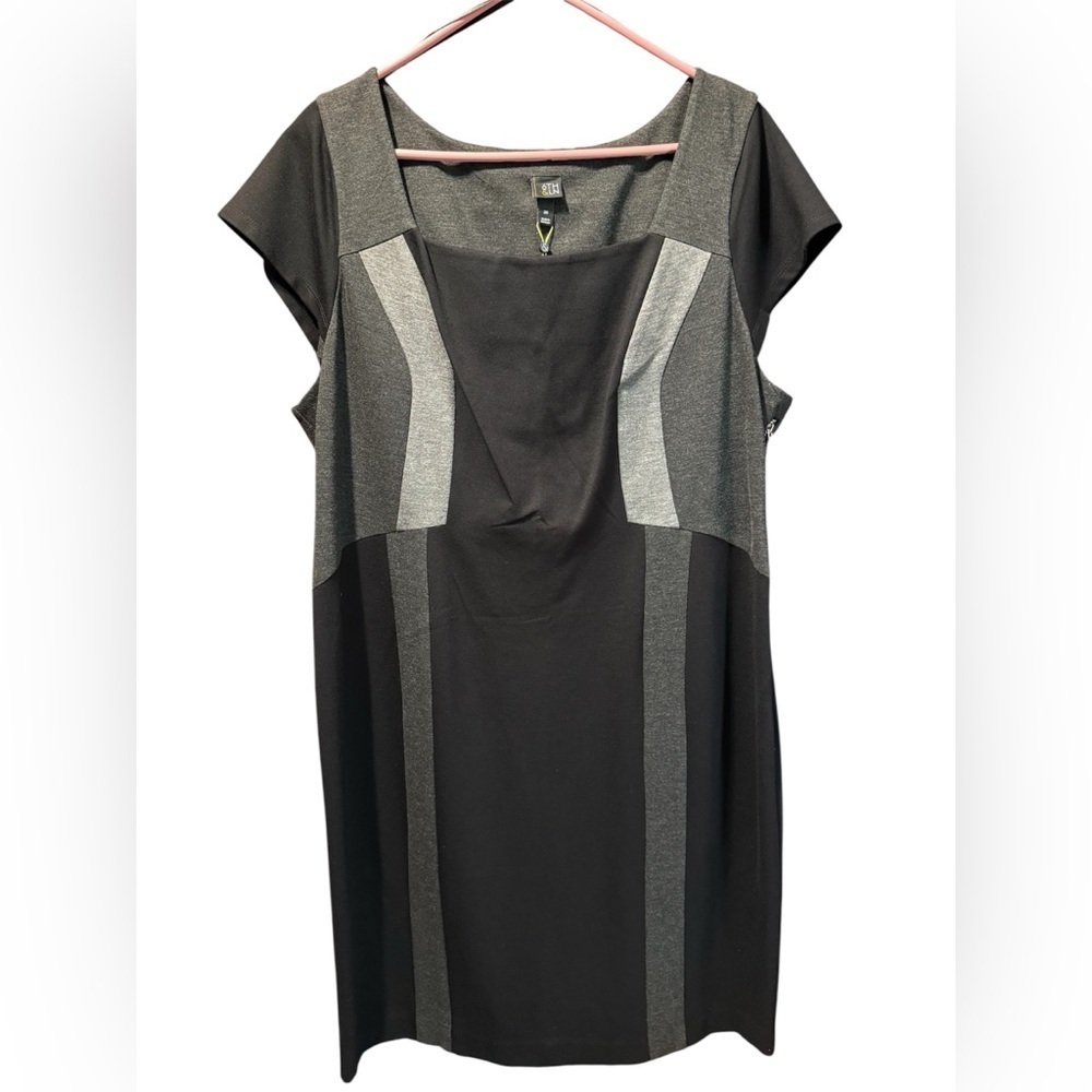 6TH & LN NWT Elegant Black and Gray Midi Dress 20